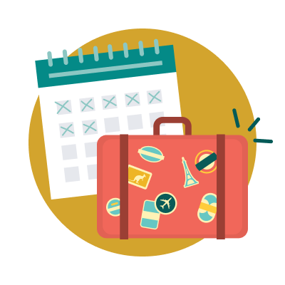 Paid time off icon with gold background